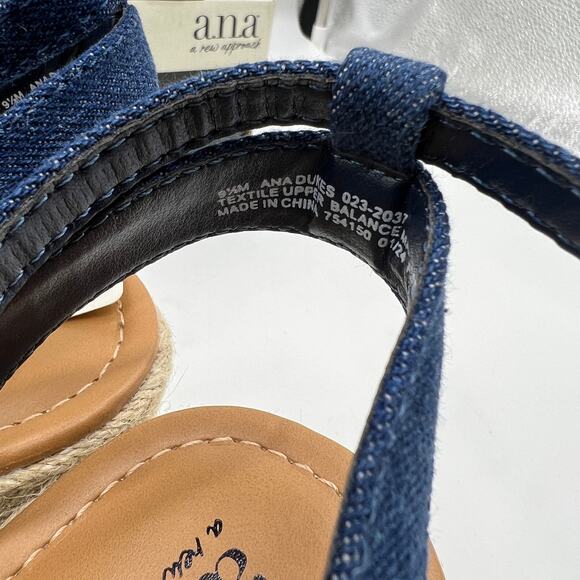 a.n.a Womens Dukes Heeled Sandals Denim Blue Size 9.5M - Picture 9 of 11